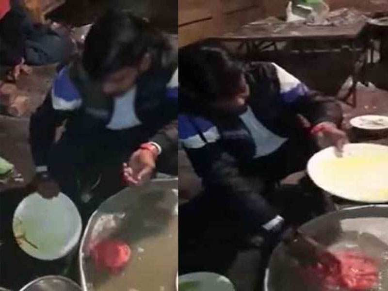 people forced student to wash utensils 1