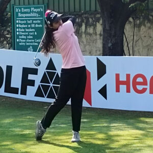 Shagun Narain taking tee shot