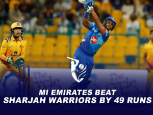 dp world ilt20 uaes waseem lifts mi emirates past sharjah warriors