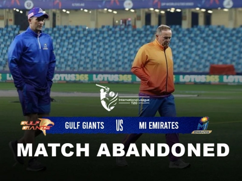 ilt20 gulf giants mi emirates match abandoned due to rain