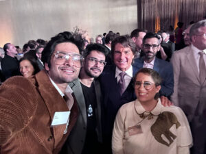 Ali Fazal alongside All That Breathes director Shaunak Sen attends Oscars luncheon with Tom Cruise Cate Blanchett Steven Spielberg Guillermo Del