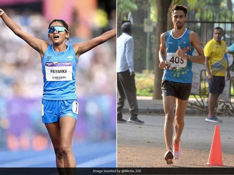 priyanka goswami akashdeep singh qualify for world championships paris olympics 20km race walk