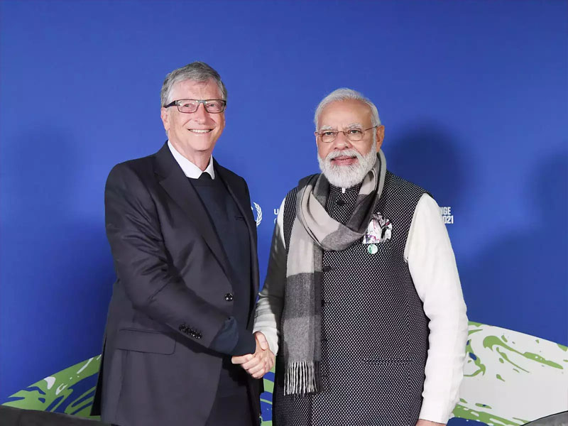 bill gates meets pm modi praises india for remarkable progress in crucial fields