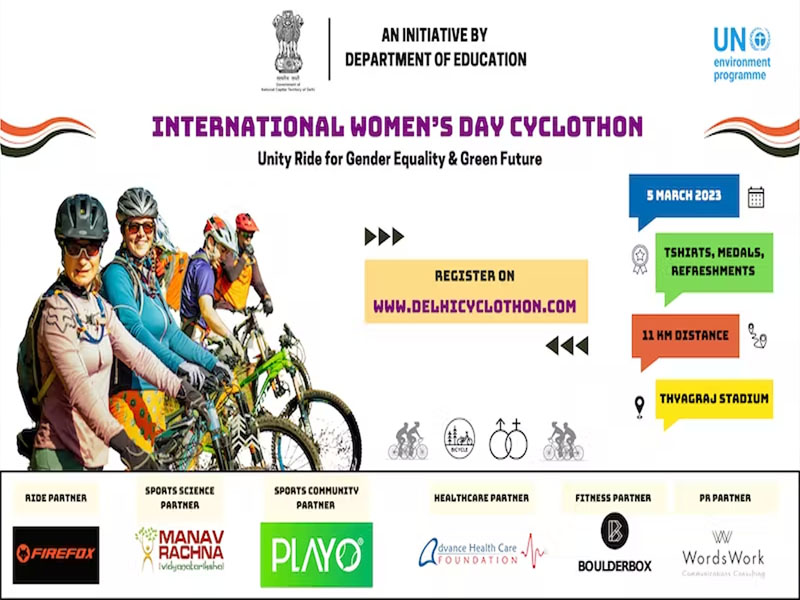 international womens day cyclothon in delhi to promote healthy lifestyle