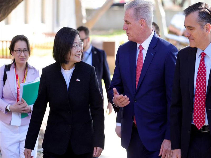 taiwan leader us speaker mccarthy meet in california despite chinese warnings