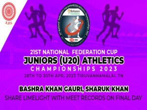 bashra khan gauri sharuk khan share limelight with meet records on final day