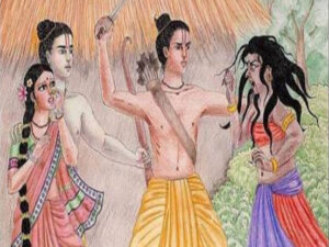 lakshman cuts off the nose of shurpanakha