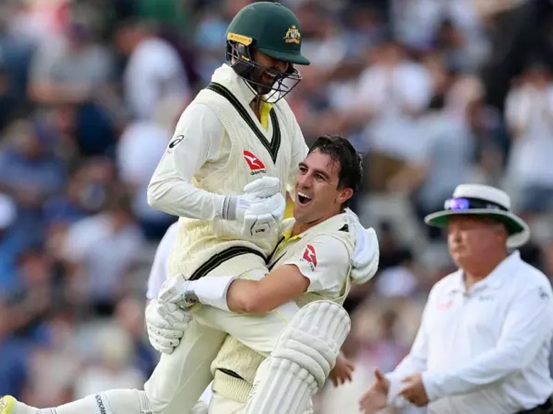 ashes 2023 cummins lyon help aus win first test in a nail biting finale