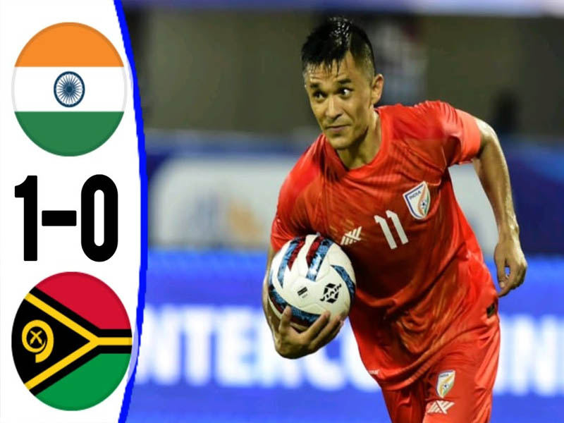 intercontinental cup 2023 sunil chhetri scores indias lone goal in win over vanuatu