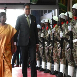 president droupadi murmu arrives in suriname