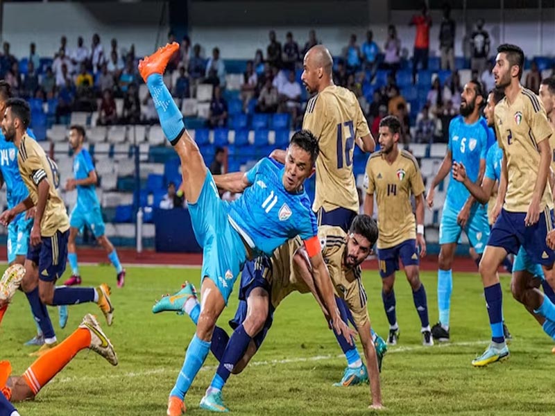 sunil chhetri scores as india draw kuwait in saff cup