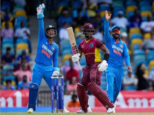 india beat west indies by five wickets in first odi