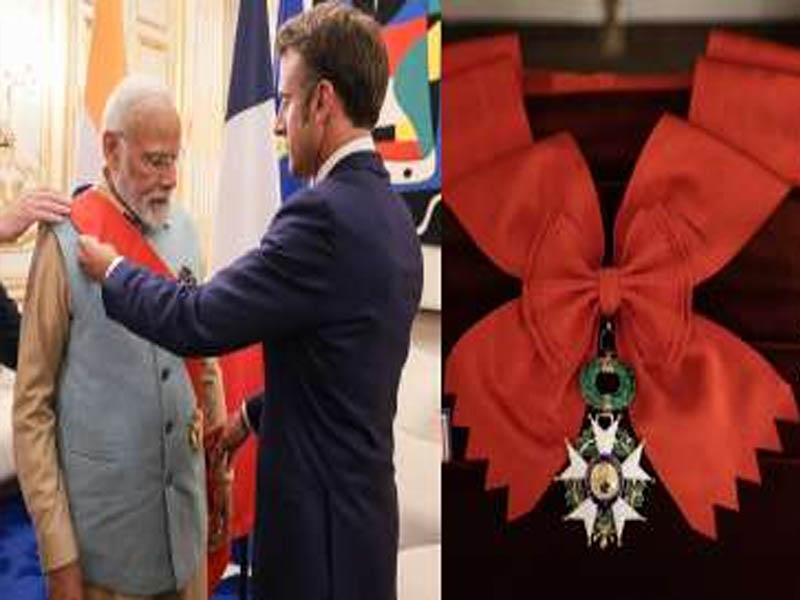 pm modi conferred with france s highest award grand cross of the legion