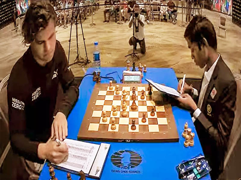 chess world cup final praggnanandhaa and carlsen agree to draw second game