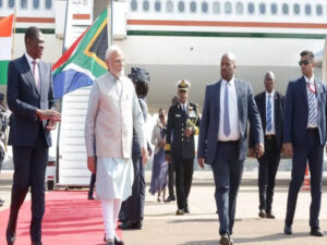 pm modi arrives in south africa for 15th brics summit