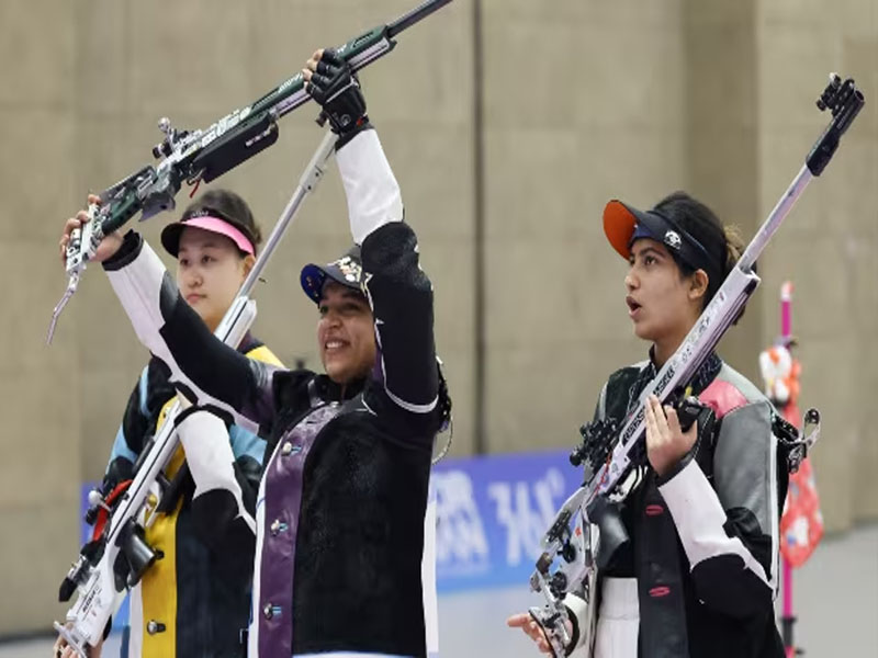 asian games 2023 india win silver in 50m rifle 3 positions womens team event