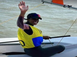 neha thakur wins silver medal in girls dinghy sailing event at asian games