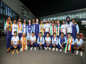 Indian Mens Hockey Team at the airport