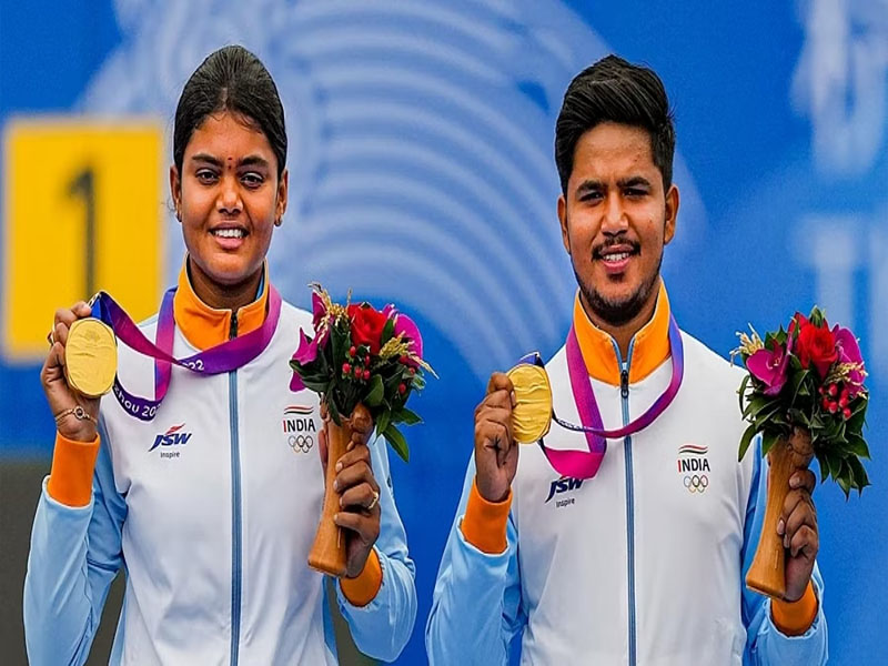 asian gamesjyothi surekhaojas deotale win compound mixed team gold