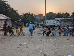 Children participating in Project Khel Workshop