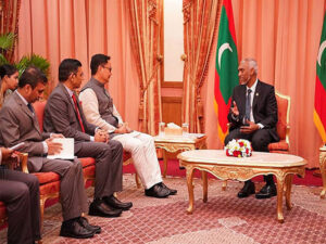 president muizzu meets rijiju formally requests india to withdraw military personnel from island nation