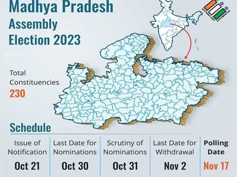 voting on all 230 seats in madhya pradesh in a single phase on november 17