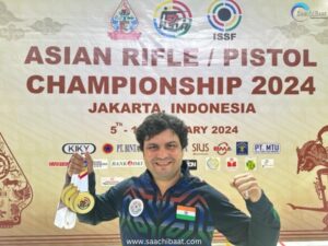Yogesh Singh wins 25m standard pistol event India team gold at Asian Shooting Olympic Qualifiers