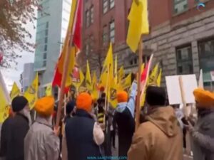 Khalistani sympathisers in 🇨🇦Canada raised anti-India slogans