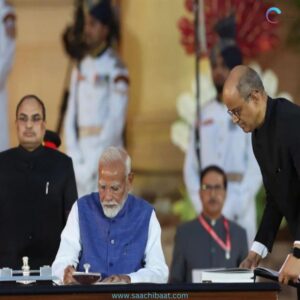 For the third time PM Modi signed the first file