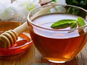 Warm tea with raw honey