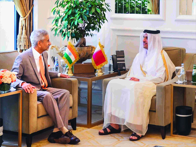 eam s jaishankar meets qatar prime minister