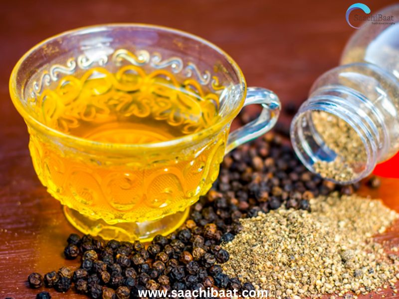 warm water with black pepper