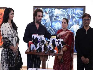 fardeen khan nidhi chaudhary others snapped launch sanjay srivastavas show
