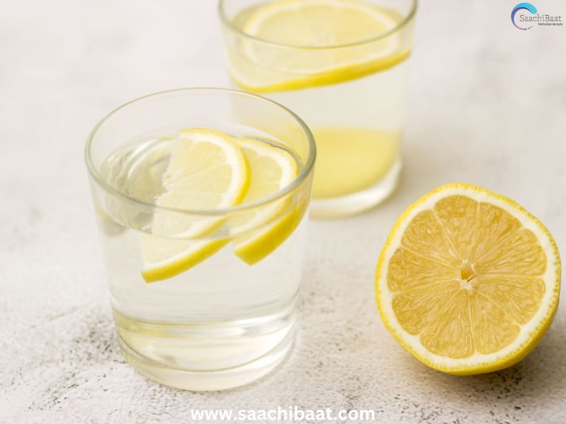 drinking lemon water