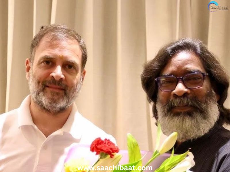 Hemant Soren and Rahul Gandhi