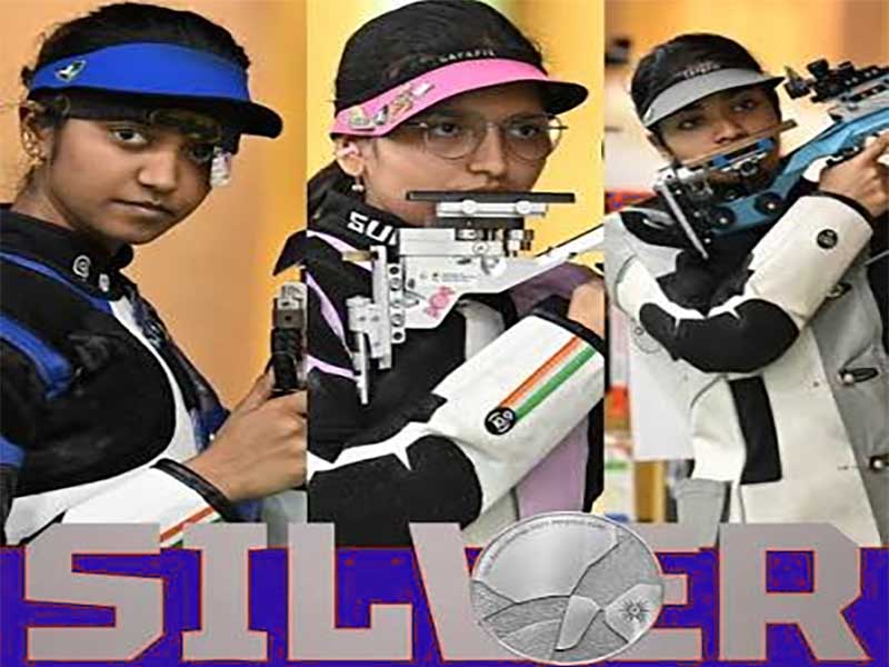 India Women Win 10m Air Rifle Team Silver At Asian Games