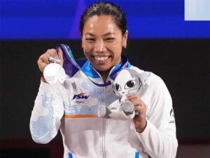 Mirabai Chanu won a silver medal asian games 2026