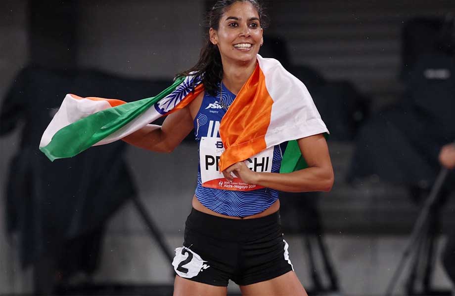 Prachi won bronze in the womens 400m