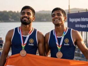 satnamsalman duo wins india s maiden bronze in men s double sculls at asian games 2026
